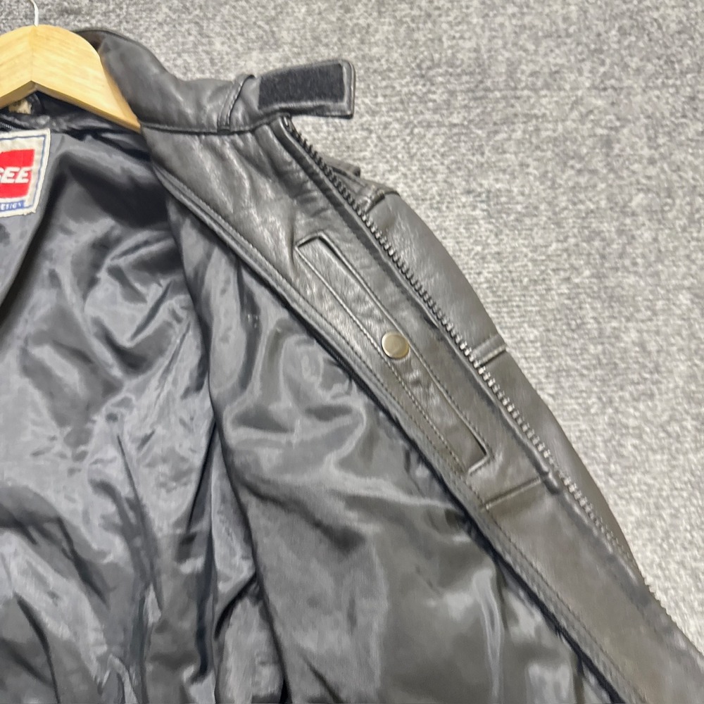 VTG Marsee Leather Jacket Men's Sz 38 Small Full Zip Motorcycle Grunge Black - Picture 13 of 16